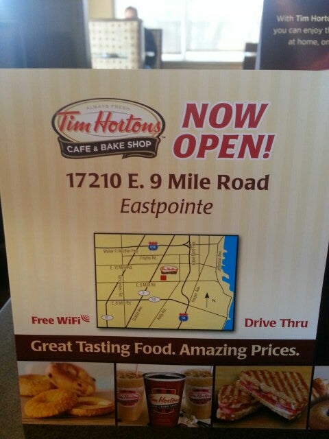 Order TIM HORTONS - Eastpointe, MI Menu Delivery [Menu & Prices]