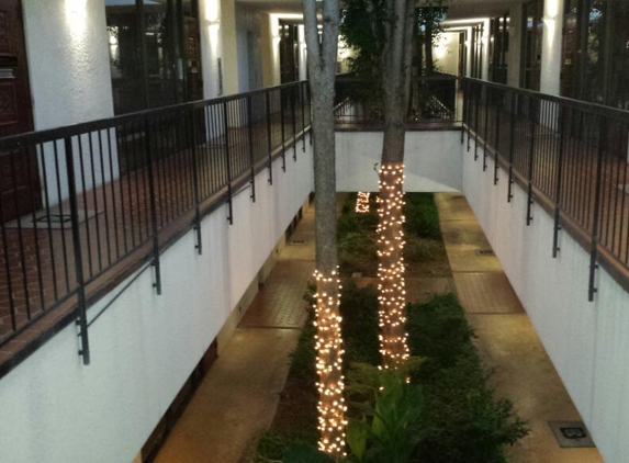 Prestige Investigations - San Jose, CA. Office Atrium at night, peaceful