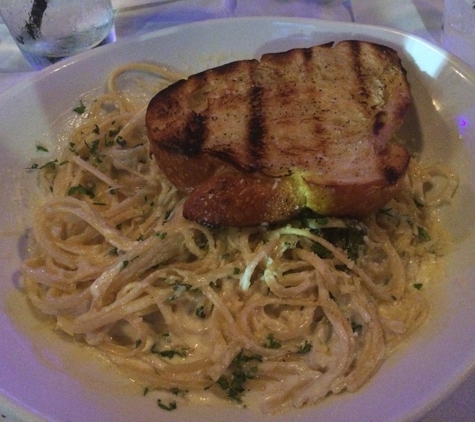 Atlantis Restaurant & Lounge - Atlanta, GA. Spinach Alfredo - you can add chicken, shrimp or salmon for an extra fee. This was DELICIOUS!