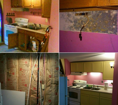 Water Damage Solutions - Pottstown, PA. Before & after water damage\mold cleanup project.