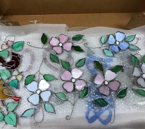 Custom Metal Finishing-Indiana LLC - Cambridge City, IN. Stained Glass Flowers.  Chrome Plated for extra attention!