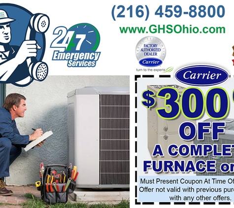 Green Home Solutions Heating and Cooling, Insulation - Cleveland, OH. Receive  $300 off a Furnace or Air Conditioner Installation by a Certified GHS Technician.