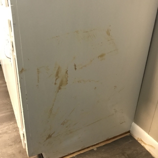 First Aid Painting - Cary, NC. Glue all over cabinets that were just painted and left this way