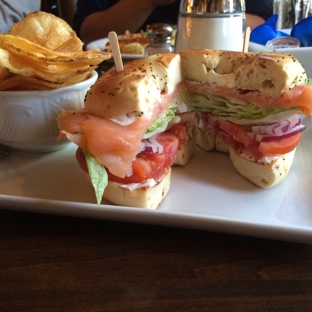 Foxy's Restaurant - Glendale, CA. Bagel and Lox with homemade chips