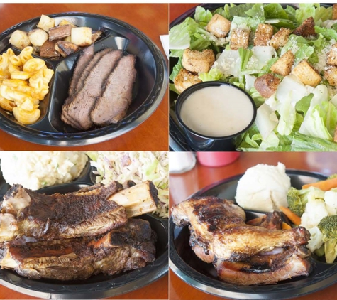 All American BBQ - Northridge, CA. Tri-Tip Beef And Pork Ribs with Caesar Salad