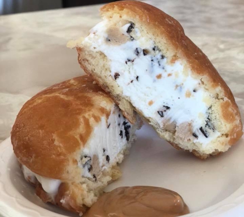 Cup & Cone Ice Cream - Los Angeles, CA. donut ice cream sandwich with cookies & cream ice cream