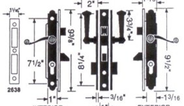 ACI Supply inc.. SPEC'S FOR SLIMLINE DEAD BOLT LOCK SET BRASS FINISH 