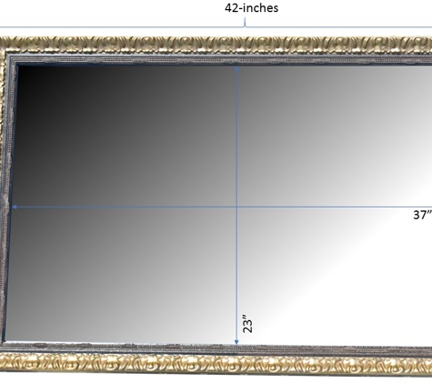 Mirrors and More - Miami Beach, FL. Rectangular beveled mirror 1.5"x28"x42" wood Rubbed Bronze frame