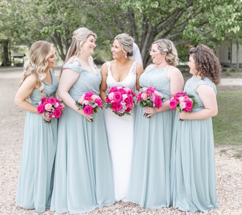 AlesiaKim and Co. - Walker, LA. bride and bridesmaids laughing