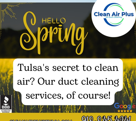 Clean Air Plus - Glenpool, OK. Spring Cleaning Flyer. Clean Air Plus. www.Cleanairplustulsa.com