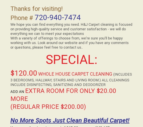 H & J Carpet Cleaning - Thornton, CO