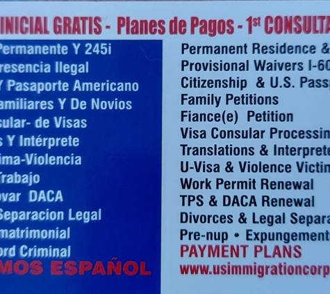 The Immigration & Law Corporation - San Bernardino, CA. SERVICES