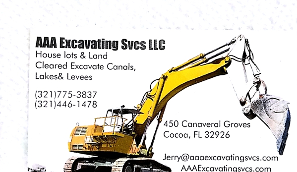 AAA Excavating Svcs., LLC - Cocoa, FL. Business Card