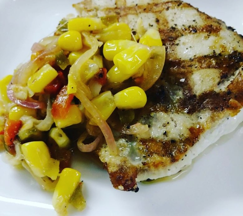 Angie Gail's Restaurant - Columbia, TN. Grilled Mahi with Corn & Jalapeno Salsa