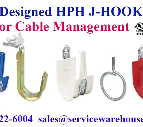 The service Warehouse - Gardena, CA. J Hooks Cable Managemnet