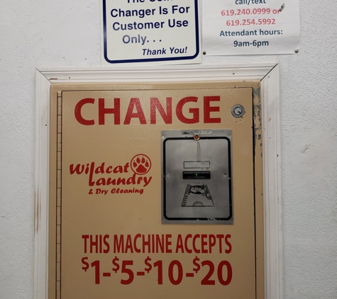 Wildcat Laundry & Dry Cleaning - Tucson, AZ. CASH required for quarters.