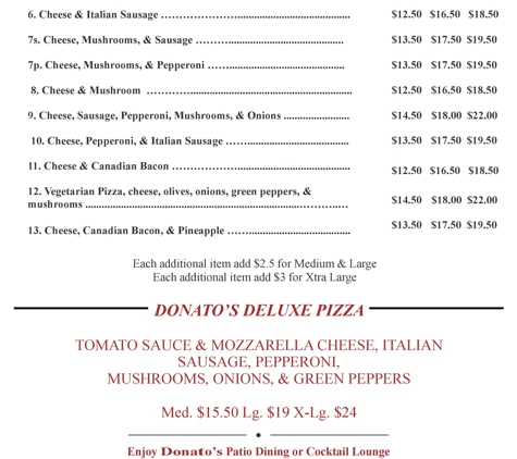 Donato's Italian Restaurant - Alpine, CA