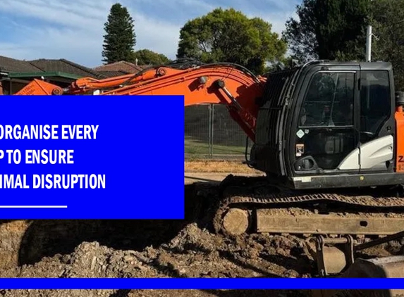CJE Excavation & Demolition. We organise every step to ensure minimal disruption.