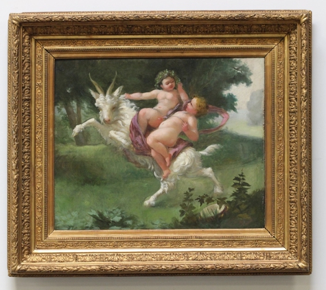 Ardenia Capannelli - Newport Beach, CA. Items for Sale - 19th C. Oil on Canvas Baccus on His Goat | signed Michelli