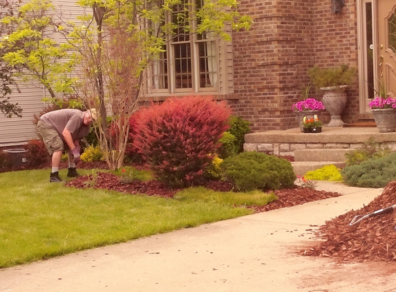 Neighborhood Lawn Care. Installation of pine bark mulch