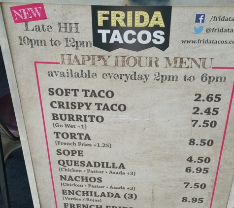 Frida Tacos Pasadena - Pasadena, CA. Happy Hour menu