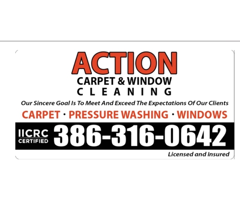 Action carpet and window cleaning. Logo