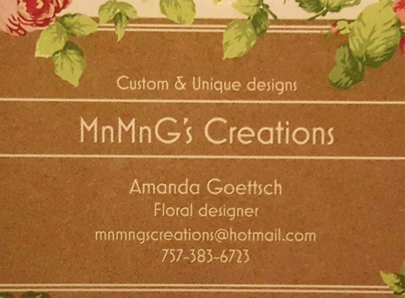 Mnmng's Creations - Virginia beach, VA. Home business