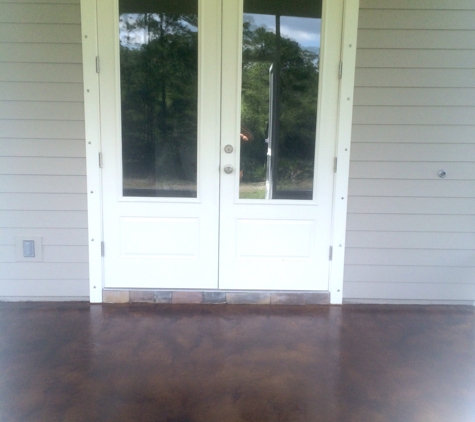 Decorative Concrete Designer. Acid stain concrete after being resurfaced.