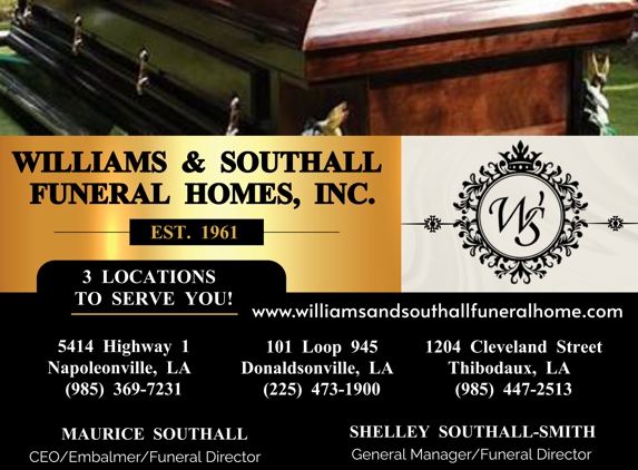 Williams & Southall Funeral Home Inc - Donaldsonville, LA