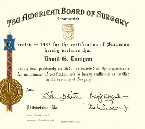 Davtyan Medical Weight Loss And Wellness - Glendale, CA. Dr. David Davtyan American Board Of Surgery Certification