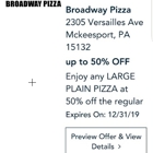 Broadway Pizza & Subs Inc