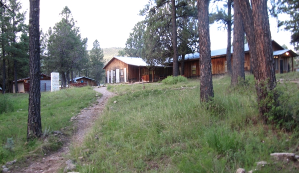 Sacramento Mountain Retreat - Mayhill, NM. Cafeteria/kitchen from cabins.