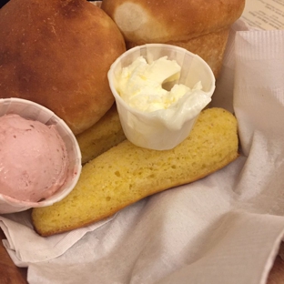 Maddox Ranch House - Brigham City, UT. Bread basket with rolls (just okay) and good cornbread. Regular and raspberry butter.