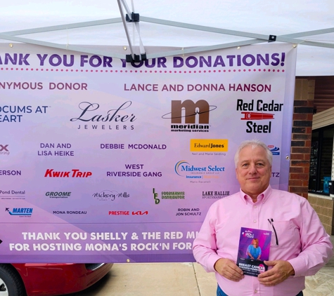 Midwest Select Insurance Group - Kronenwetter, WI. Midwest Select agent, Mario Racanelli, happily sponsored Mona's Rock'n for a Cure event to raise funds for Breast Cancer Research.