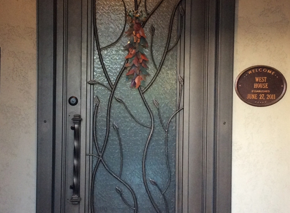 First Impression Security Doors - Tucson, AZ. Front entry door with specialty glass.