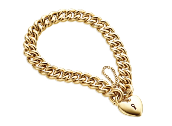 Adelaide Exchange Jewellers. Beautiful curb link gold bracelets with padlock catches available
