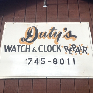 Duty's Watch and Clock Repair - Lost Creek, WV. My dads old sign, He was in the business for 50 years, he learned the trade in the US Navy during WW2.