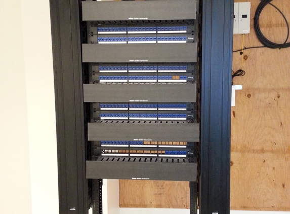 Access Cabling - Los Angeles, CA. Our Completed Network Cabling Rack