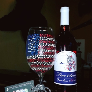 Five Sons Winery & RG Brewery - Brockport, NY. American flag Glass paired with Freedom Wine