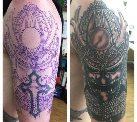 Iron Raven Tattoo Company - Palmetto, FL. Cover up tattoo done by Orlando!