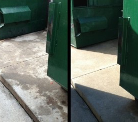 City Power Washing - Deltona, FL. Commercial cleaning on dumpster pads and trash corrals.