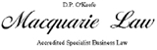 D.P. O'Keefe Macquarie Law Logo