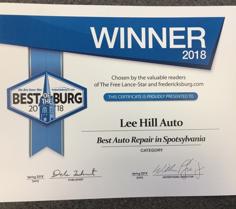 Lee Hill Auto Service - Fredericksburg, VA