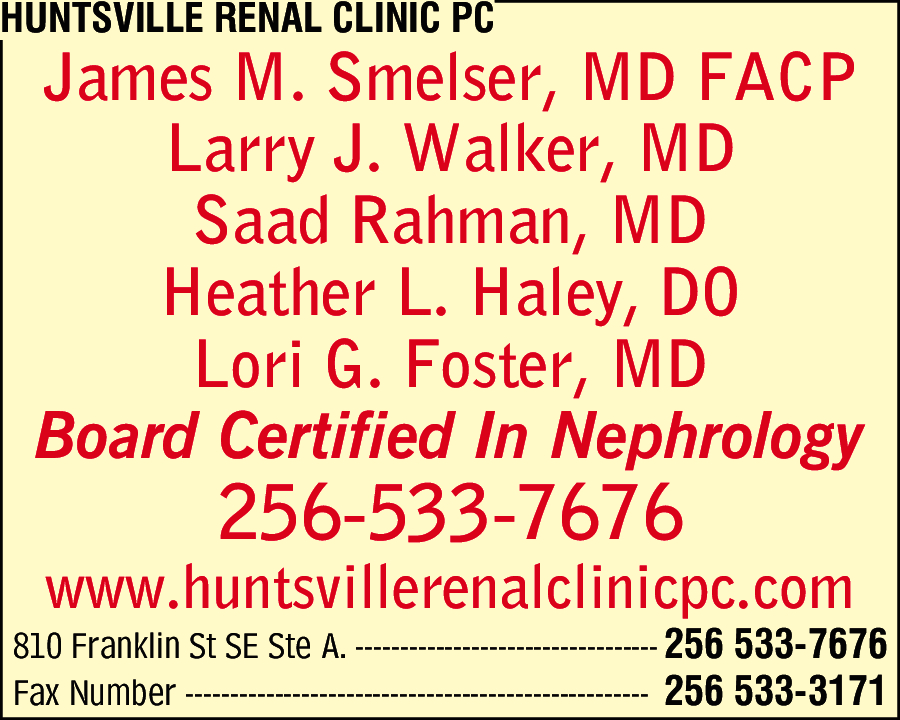 Huntsville Renal Clinic - Huntsville, AL 35801