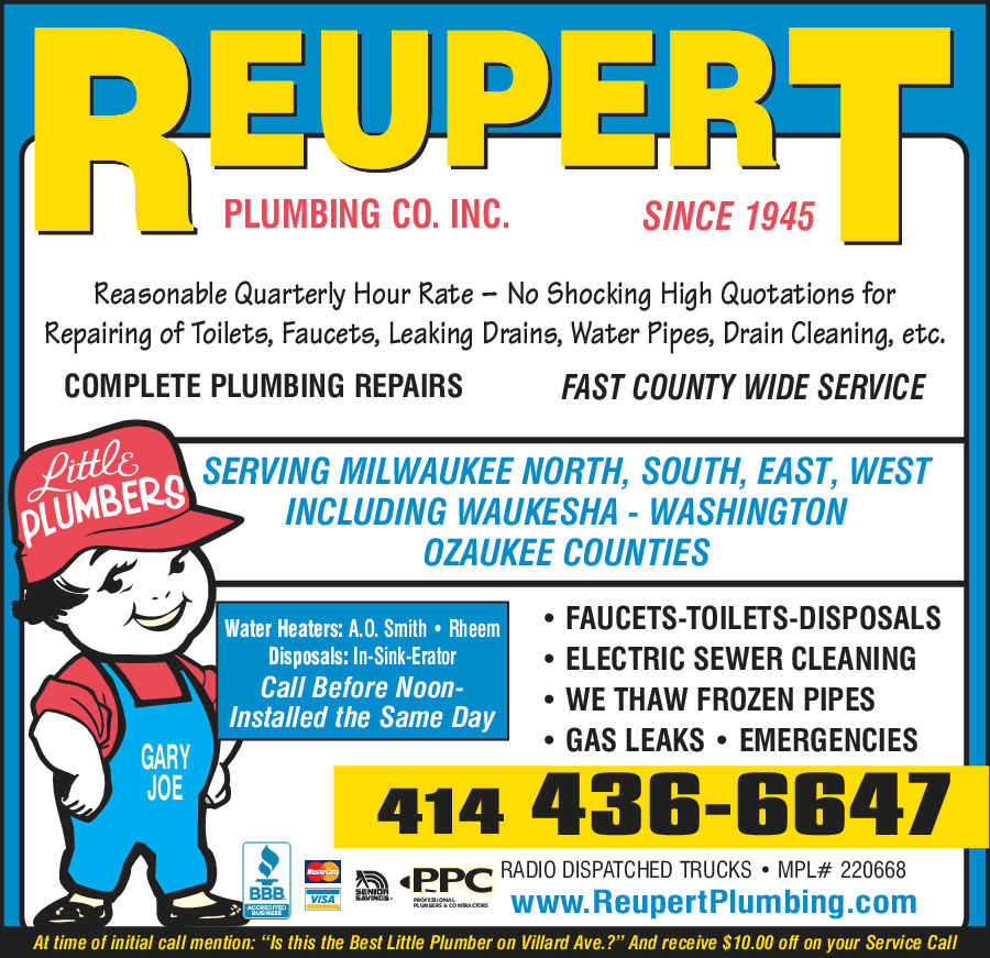 Reupert Plumbing - Milwaukee, Wi 53209